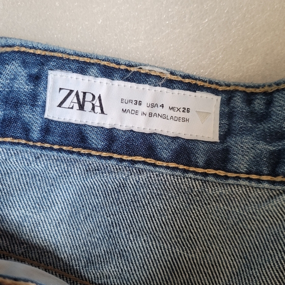 Zara High Waist Wide Leg Jeans Blue Size 4 - Picture 10 of 15